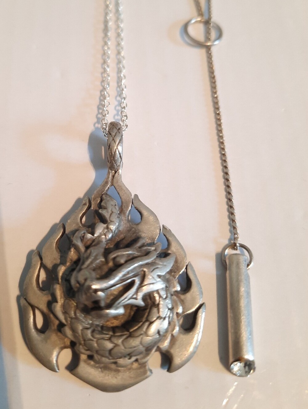 2 Silver Chains And Pendants One 925